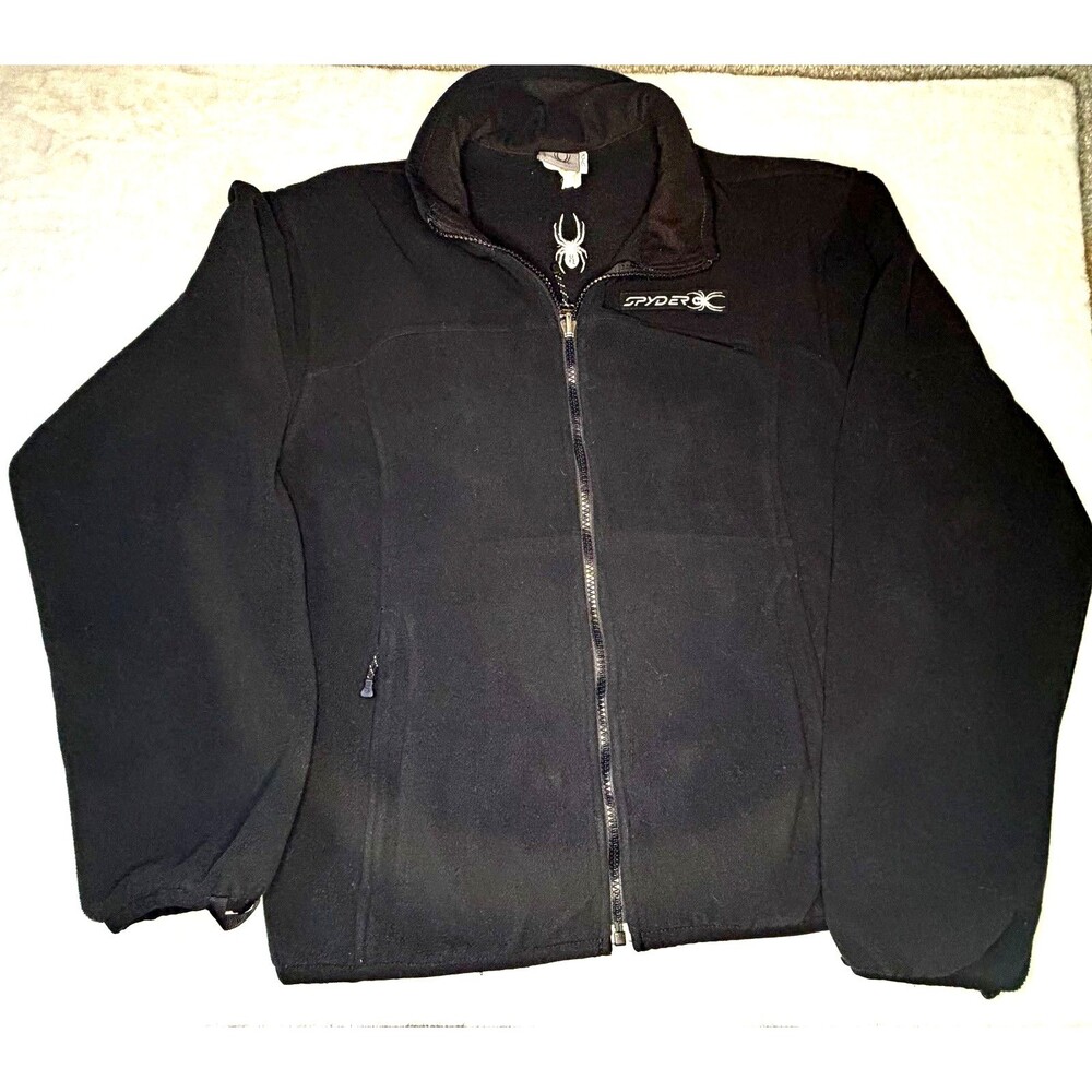 Spyder Ladies Black Full Zip Jacket Stand-Up Collar Logo Regular Fit Size L
